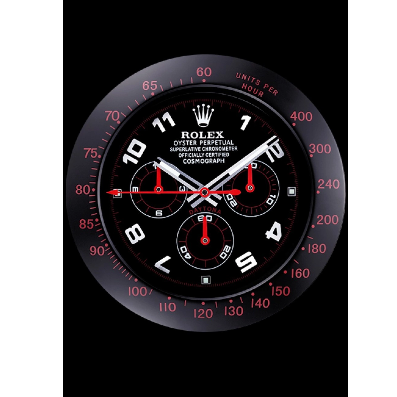 Aaa replica watch Cosmograph 621908 Clock Black-Red Rolex Daytona Wall 0626